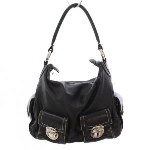 Blake Hobo Bag ハンドバッグ ショルダーバッグ レザー ステッチ 黒 ブラック /TK