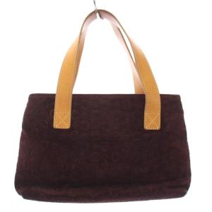 CELINE ハンドバッグ Cマカダム スエード ボルドー /TK OH