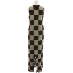 Ameri VINTAGE 24SS ノースリーブ ニット ワンピース ロング M 黒 ベージュ 01410521060 /G
