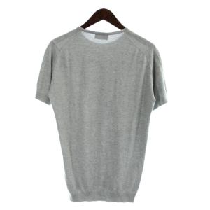 JOHN SMEDLEY ニット セーター S グレー クルーネック 半袖 無地 /AP