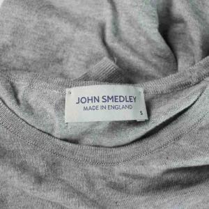 JOHN SMEDLEY ニット セーター S グレー クルーネック 半袖 無地 /AP