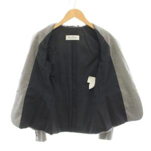Max Mara スーツ セットアップ 上下 テーラードジャケット タイトスカート ひざ丈 I J 36 グレー 黒 /YM