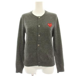 AD2013 CARDIGAN RED HEART ニットカーディガン 長袖 ウール S グレー AZ-N007