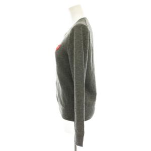 PLAY Comme des Garçons AD2013 CARDIGAN RED HEART ニットカーディガン 長袖 ウール S グレー AZ-N007