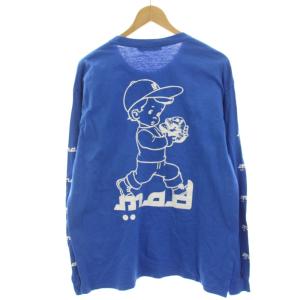 JUN TAKAHASHI Tシャツ カットソー ロゴプリント 長袖 L 青 ブルー /HN12