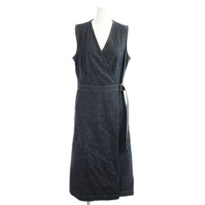 MOD DENIM SL ALINE WRAP DR デニムワンピース 6 紺 ネイビー Vネック ノースリーブ