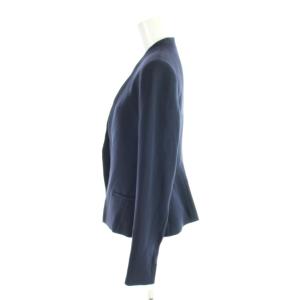 Theory 19SS ノーカラージャケット 上着 0 紺 ネイビー 無地 長袖 /AP24