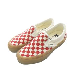 VANS PREMIUM CLASSIC SLIP-ON LX スニーカー 22cm 赤 レッド 白 ホワイト スリッポンスニーカー