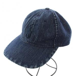 キャップ 帽子 デニム ホース ワッペン 青 ブルー /TK 17
