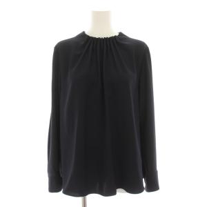 25SS マーヴィンガリ MARVINE GALI ブラウス カットソー 長袖 ギャザー 38 紺 ネイビー