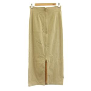 25AW コンフォートストレッチジップタイトスカート ロング マキシ フロントジップ 38 ベージュ 25060240519030