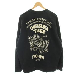 SWEAT TOP スウェット トレーナー 長袖 刺繍 M 黒 ブラック 2183B165 /HN38