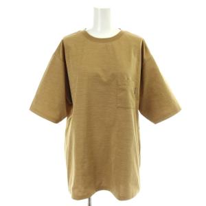 ショートスリーブエアリーポケットティー Tシャツ M 茶 ブラウン クルーネック 半袖 胸ポケット NT11968