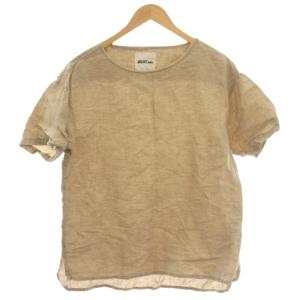 リネン Tシャツ 半袖 麻 S ベージュ 1657-03 /G7