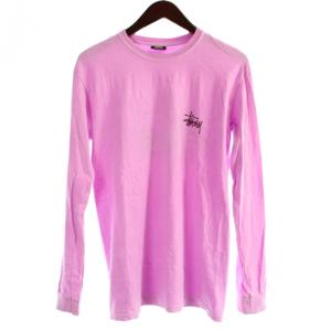 カットソー Tシャツ S ピンク ロゴプリント クルーネック 長袖 /AP18