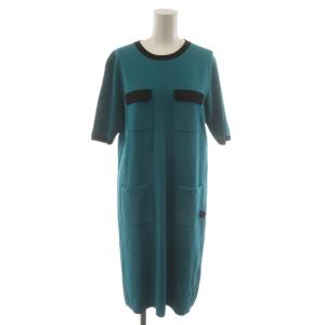 LANVIN ランバン-COLLECTION ニットワンピース ひざ丈 38 緑 グリーン