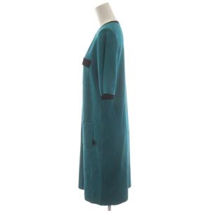 LANVIN COLLECTION ニットワンピース ひざ丈 38 緑 グリーン 半袖 2883826 /RR47