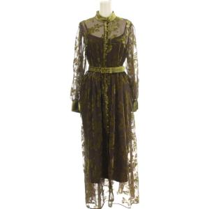 UNDRESSED LUNA OPAL DRESS シースルー ワンピース ロング 花柄 長袖 M 茶