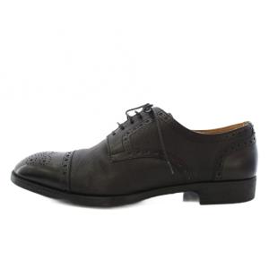 GIORGIO ARMANI ビジネスシューズ レースアップ レザー 8 黒 ブラック /TK D 40