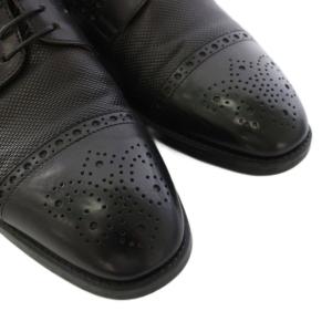 GIORGIO ARMANI ビジネスシューズ レースアップ レザー 8 黒 ブラック /TK D 40