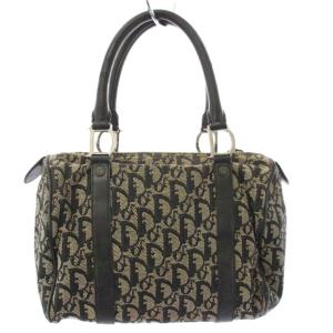 Christian Dior トロッター ハンドバッグ キャンバス ブラック
