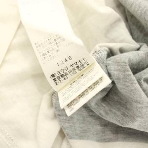 Yohji Yamamoto カットソー Tシャツ 長袖 変形 アシンメトリー 総柄 2 黒 ブラック 白 ホワイト グレー ND-T63-075