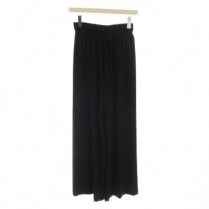 Theory POWDER CREPE SMOCKED CULOTTE ワイドパンツ P 黒 ブラック 無地 /LP5