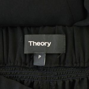 Theory POWDER CREPE SMOCKED CULOTTE ワイドパンツ P 黒 ブラック 無地 /LP5