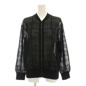 22AW ジップアップ ブルゾン シアー ジャケット 38 黒 ブラック 長袖 032303701 /YM16