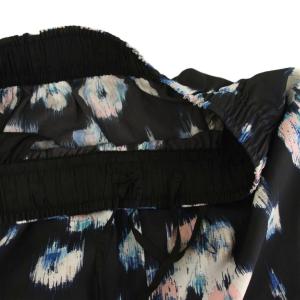 IENA 25SS シェードフラワーパンツ イージーパンツ ワイド 40 紺 ネイビー 黒 ブラック 花柄 25030900446020