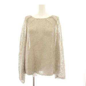 25SS LINEN CORD ニット セーター リネン グレージュ 長袖 透かし編み 25080220714010