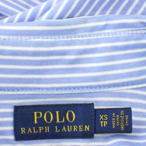 POLO RALPH LAUREN ストライプ シャツ ブラウス 長袖 XS 水色 ライトブルー 211633498004 /G10