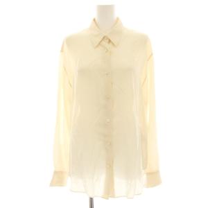 24SS SILK RAYON シャツ ブラウス シアー 長袖 絹混 ベージュ 24050922818010