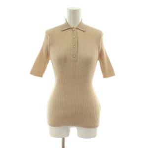 24AW SHEER RIB POLO ニット 半袖 ニット セーター Free ベージュ リブ編み ポロカラー