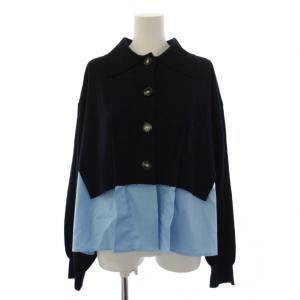 25AW FAKE-LAYERED CARDIGAN 38 ネイビー 300IA270-1191