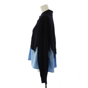 ENFOLD 25AW FAKE-LAYERED CARDIGAN 38 ネイビー 300IA270-1191