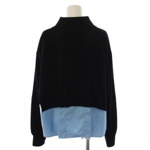 ENFOLD 25AW FAKE-LAYERED CARDIGAN 38 ネイビー 300IA270-1191