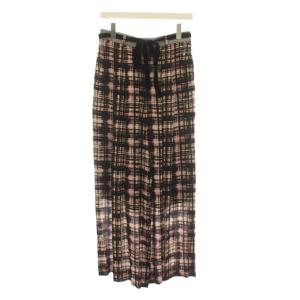 shadow check print pants チェック プリント パンツ ワイド 2 黒 ピンク ベージュ