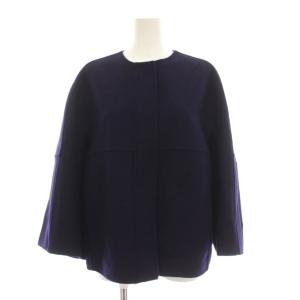 ウールケヌキノーカラージャケット 38 ネイビー 6522-234-0594
