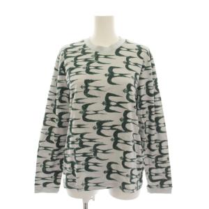 hello swallow ハロー スワロー Tシャツ カットソー M 緑 グリーン グレー 鳥柄 長袖