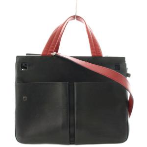 ハンドバッグ ショルダーバッグ 2way レザー 黒 ブラック 赤 レッド /AN45
