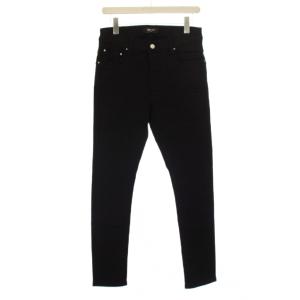 スキニーパンツ ボタンフライ USED加工 30 ブラック