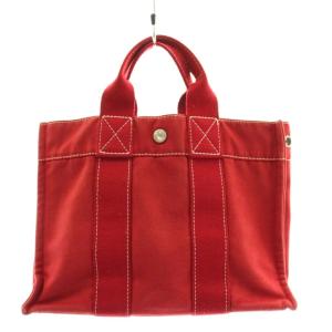 ドーヴィルPM トートバッグ ハンドバッグ キャンバス 赤 レッド /AN11 OH
