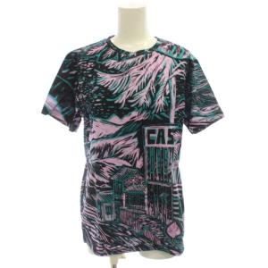 Tシャツ M 黒 紫 緑 総柄 半袖 KKPPBW0702 /JP35
