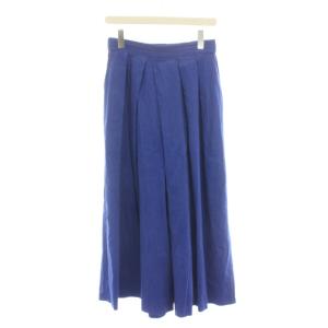 24SS コットンリネンキュロットパンツ ワイド 青 ブルー ロング丈 24030370060110 /YM30