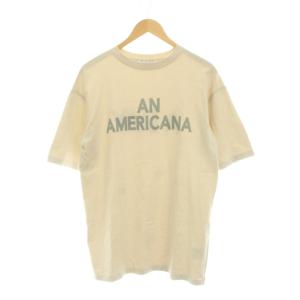 Tシャツ カットソー ベージュ ロゴプリント 半袖 /YM22