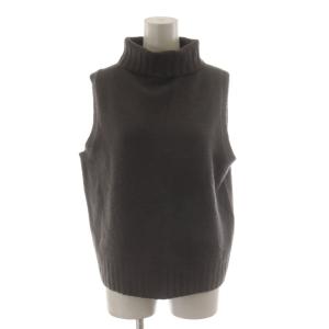 タートルネックニットベスト カシミヤ混 絹混 シルク混 2 グレー ノースリーブ 578-8261002
