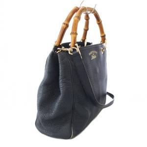 GUCCI グッチ-バンブー ショッパー ハンドバッグ ネイビー 336032