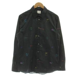 24AW その他のシャツ シャツ L 黒 ブラック 総柄 長袖 レギュラーカラー /DU14