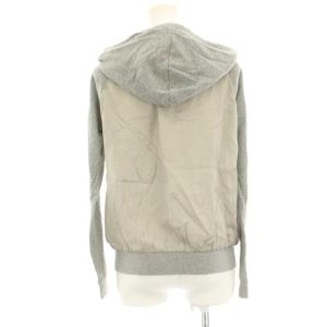 BURBERRY BLUE LABEL パーカー スウェット ジップアップ 切替 長袖 ラメ混 38 グレー E1P32-761-07 /HN25